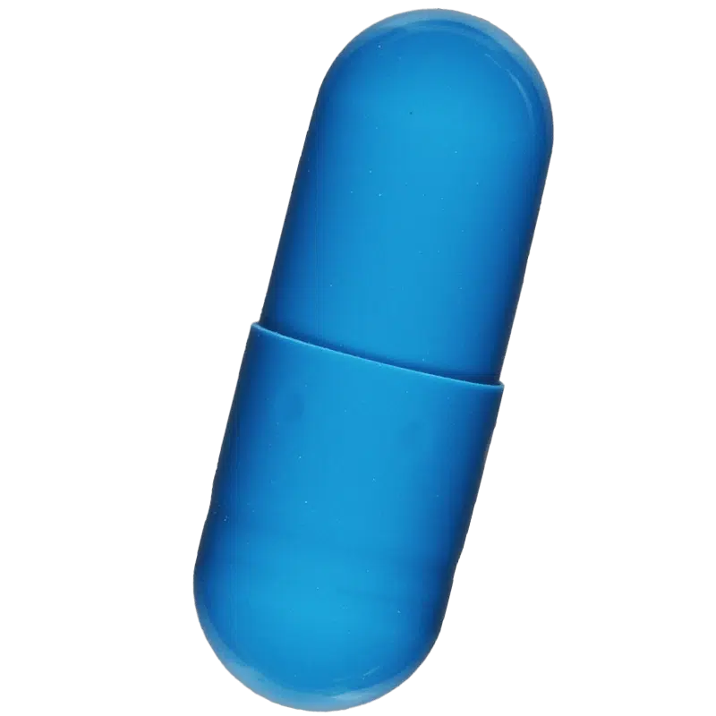 Single blue Orlistat capsule